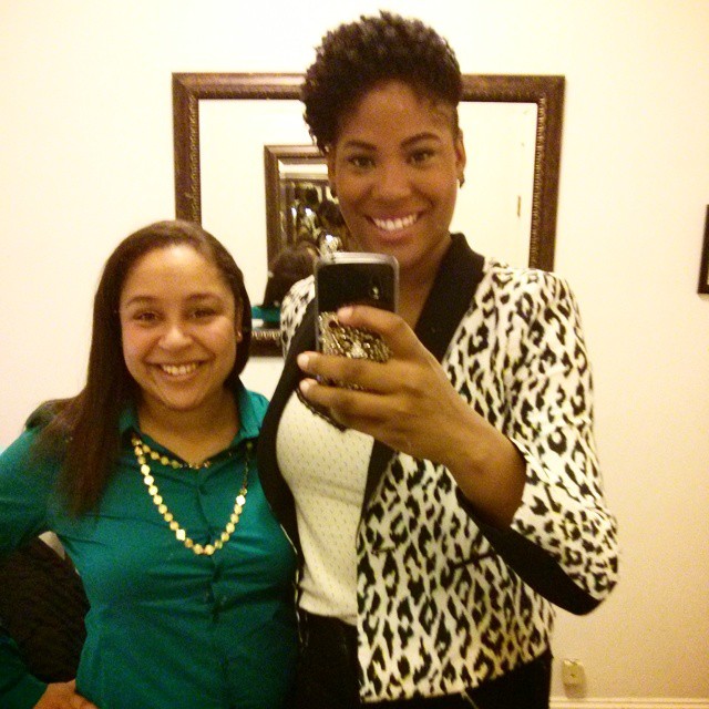 Pictorial evidence of good hair before the rain ruins it.